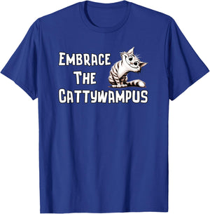 Whimsical Embrace The Cattywampus Quirky Cat Funny T-Shirt - T-Shirt | Royal