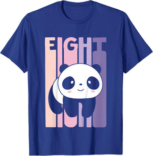 8 Year Old Cute Panda Birthday Girl 8th B-day T-Shirt - T-Shirt | Royal