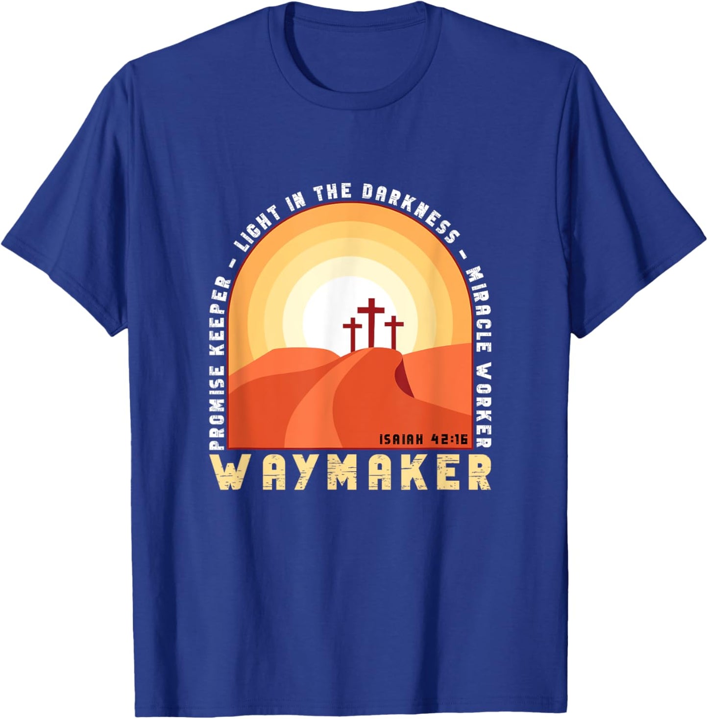 Vintage Waymaker Promise Keeper Miracle Worker Christian T-Shirt - T-Shirt | Royal