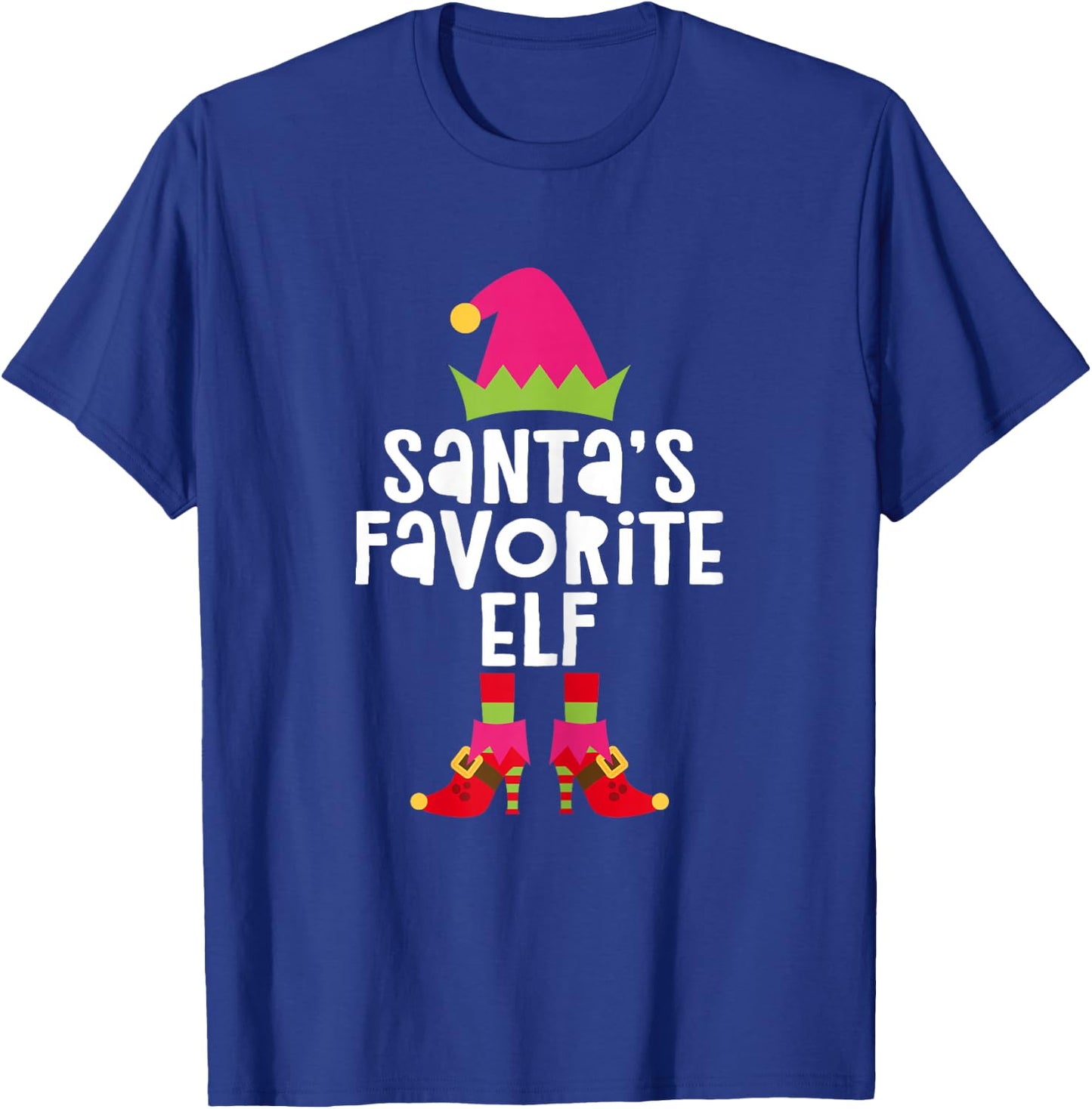 Santa's Favorite Elf Shirt Women Girl Matching Christmas Elf T-Shirt - T-Shirt | Royal