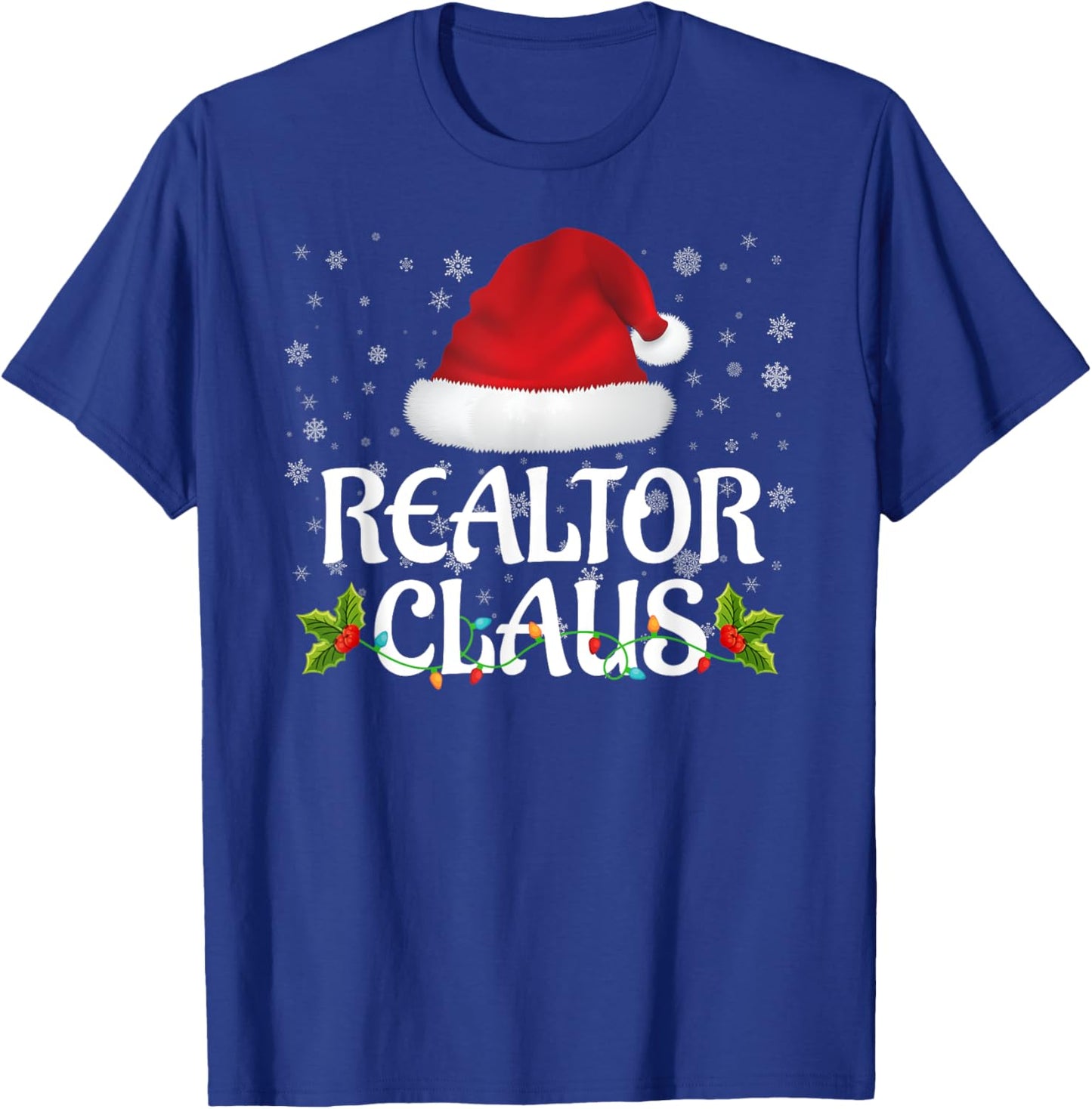 Realtor Claus Christmas Lights Santa Pajama Family Matching T-Shirt - T-Shirt | Royal