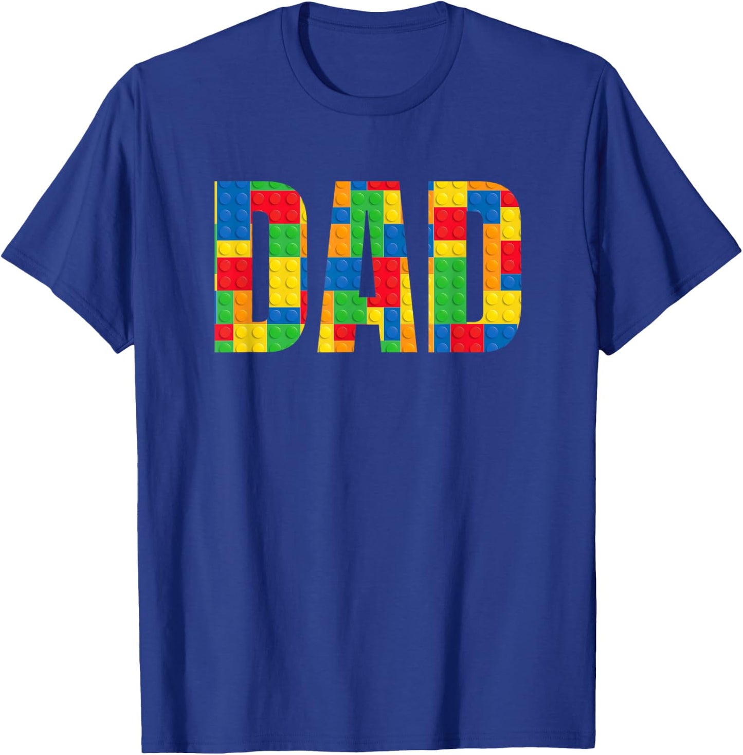 Dad Parent Brick Master Builder Building Blocks Set Family T-Shirt - T-Shirt | Royal