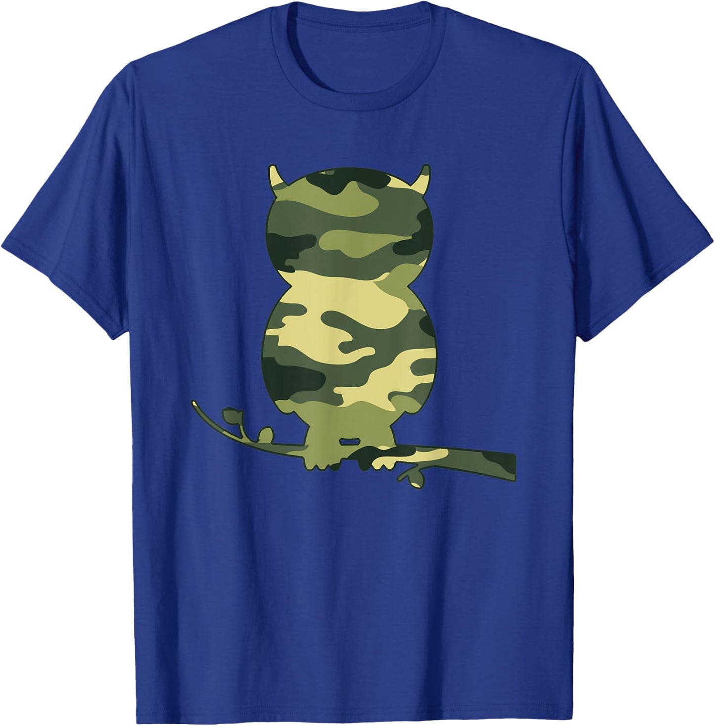 Military Owl Camo Men Print US Bird Owlet Veteran Gift T-Shirt - T-Shirt | Royal