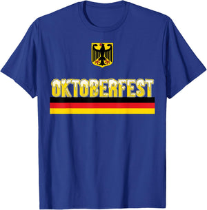 Oktoberfest Beer Foam German Flag and Eagle Emblem T-Shirt - T-Shirt | Royal