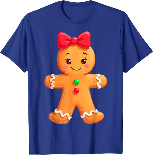 Funny Gingerbread Girl & Boy Christmas Couple Matching Girls T-Shirt - T-Shirt | Royal