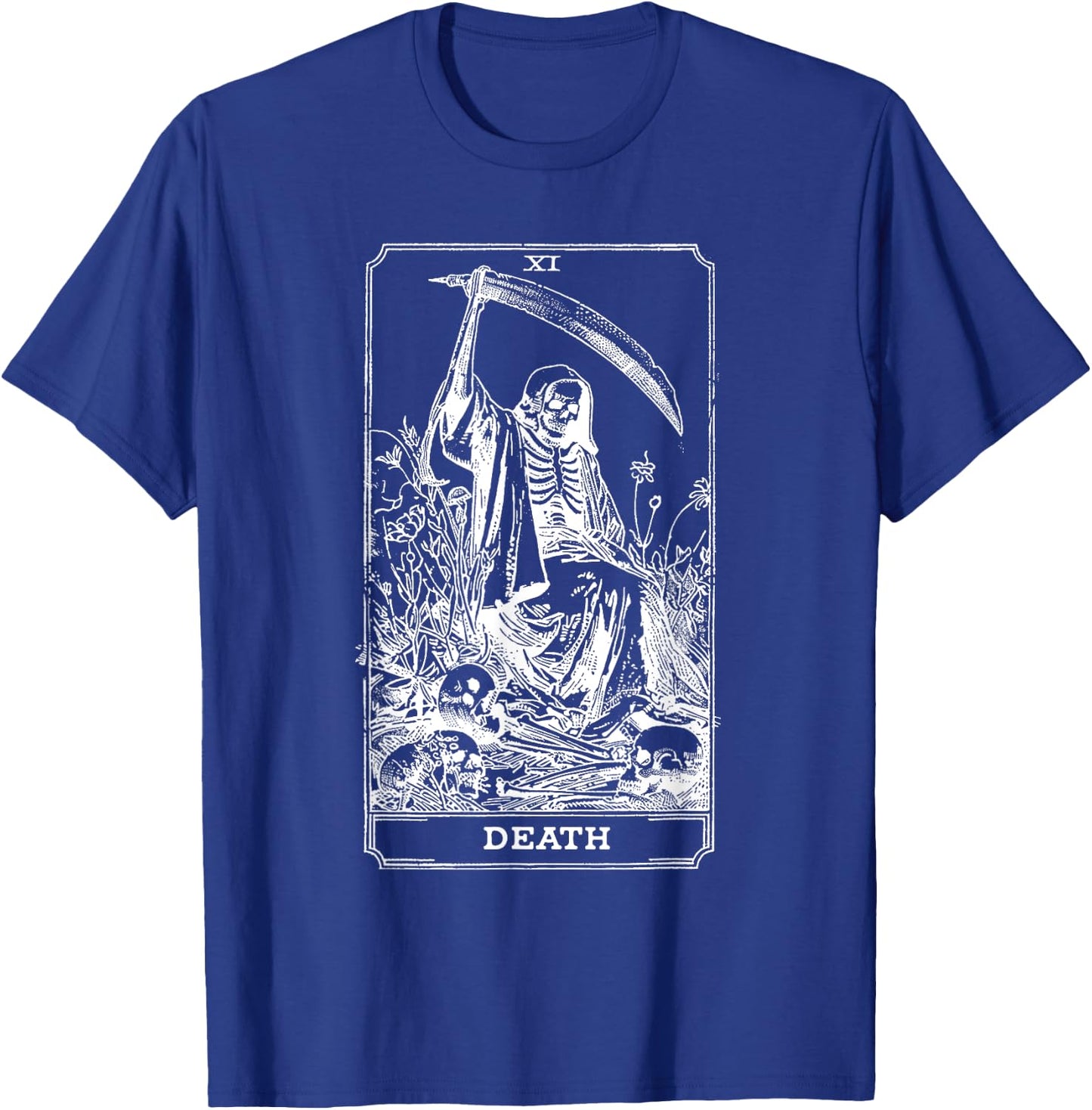 Death Tarot Card Skull Vintage Dead Reaper Grim Black Gothic T-Shirt - T-Shirt | Royal