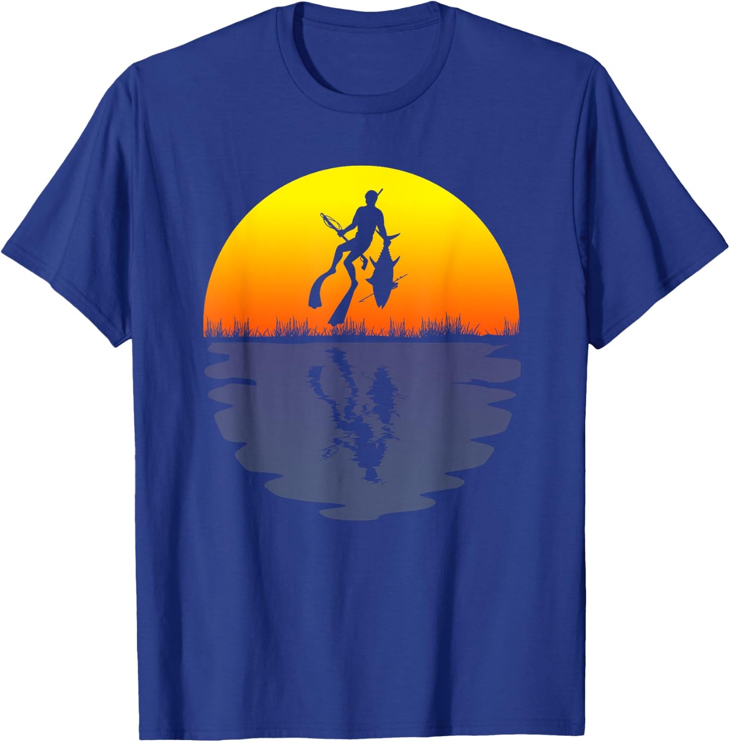 Spearfishing shirt retro sunset 70s vintage Spearfishing T-Shirt - T-Shirt | Royal