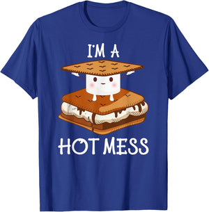 I'm A Hot Mess Smores Shirt Camping Lover Marshmallow Smores T-Shirt - T-Shirt | Royal