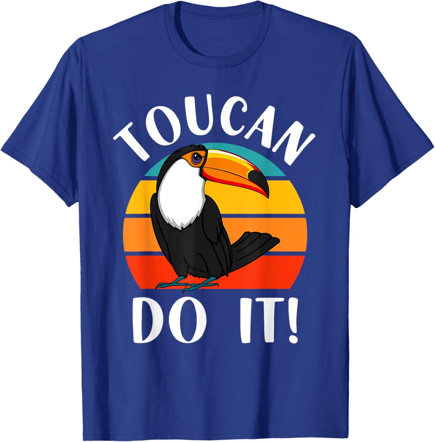 Funny Toucan Do It Tropical Bird Pun Retro Vintage Sunset T-Shirt - T-Shirt | Royal