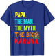 Funny Men's Papa The Man The Myth Big Kahuna Tiki Fishing T-Shirt - T-Shirt | Royal