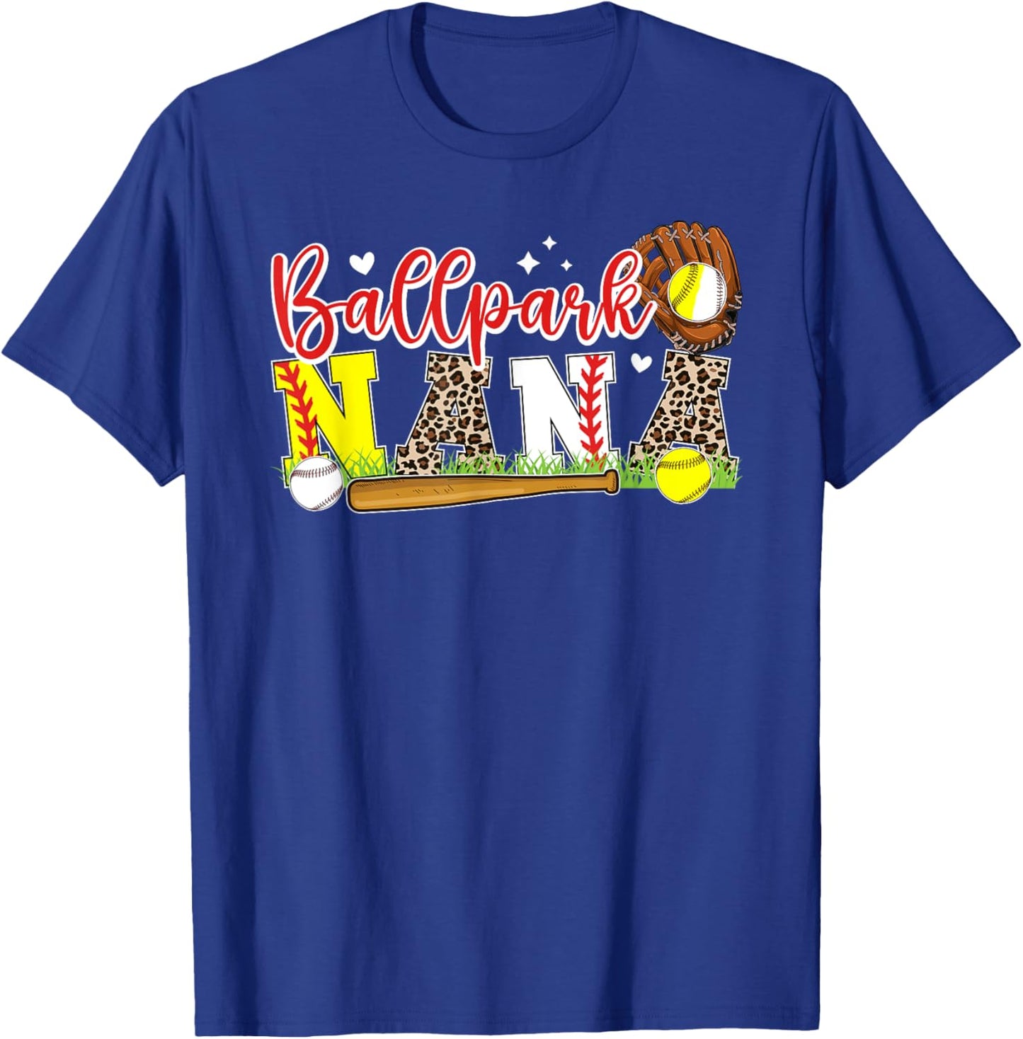 Ballpark Nana Softball Baseball Nana Of Ballers T-Shirt - T-Shirt | Royal
