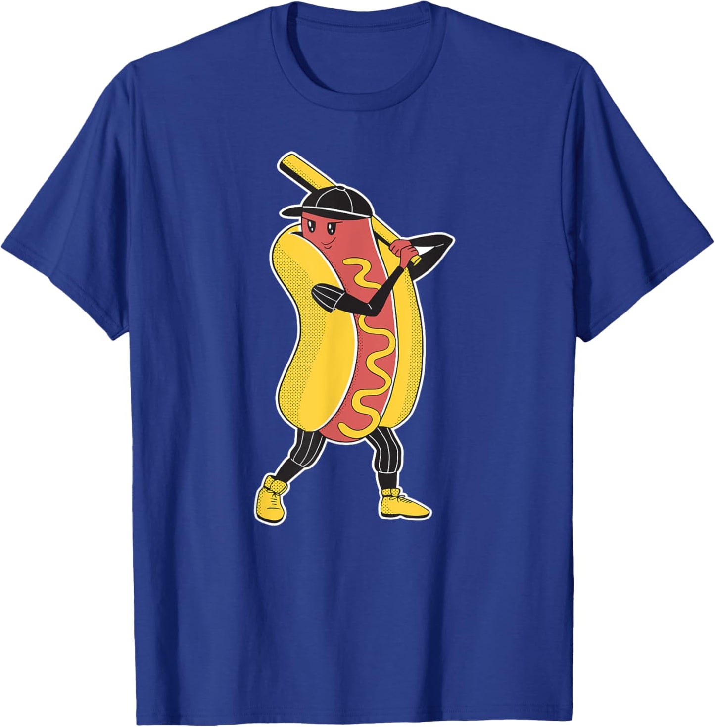 Comic Hot Dog Playing Baseball Women Children T-Shirt - T-Shirt | Royal