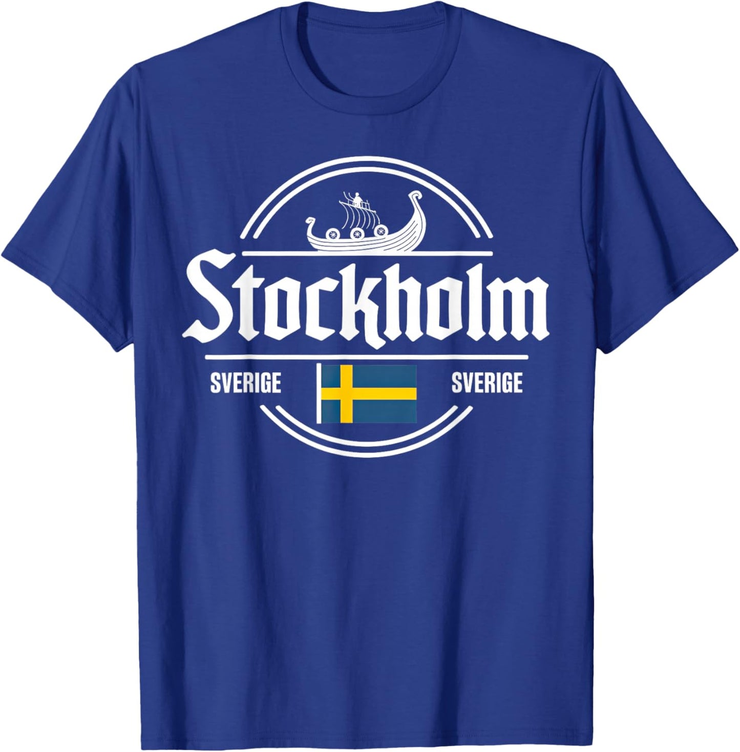 Stockholm Sverige Sweden City Viking Flag T-Shirt - T-Shirt | Royal