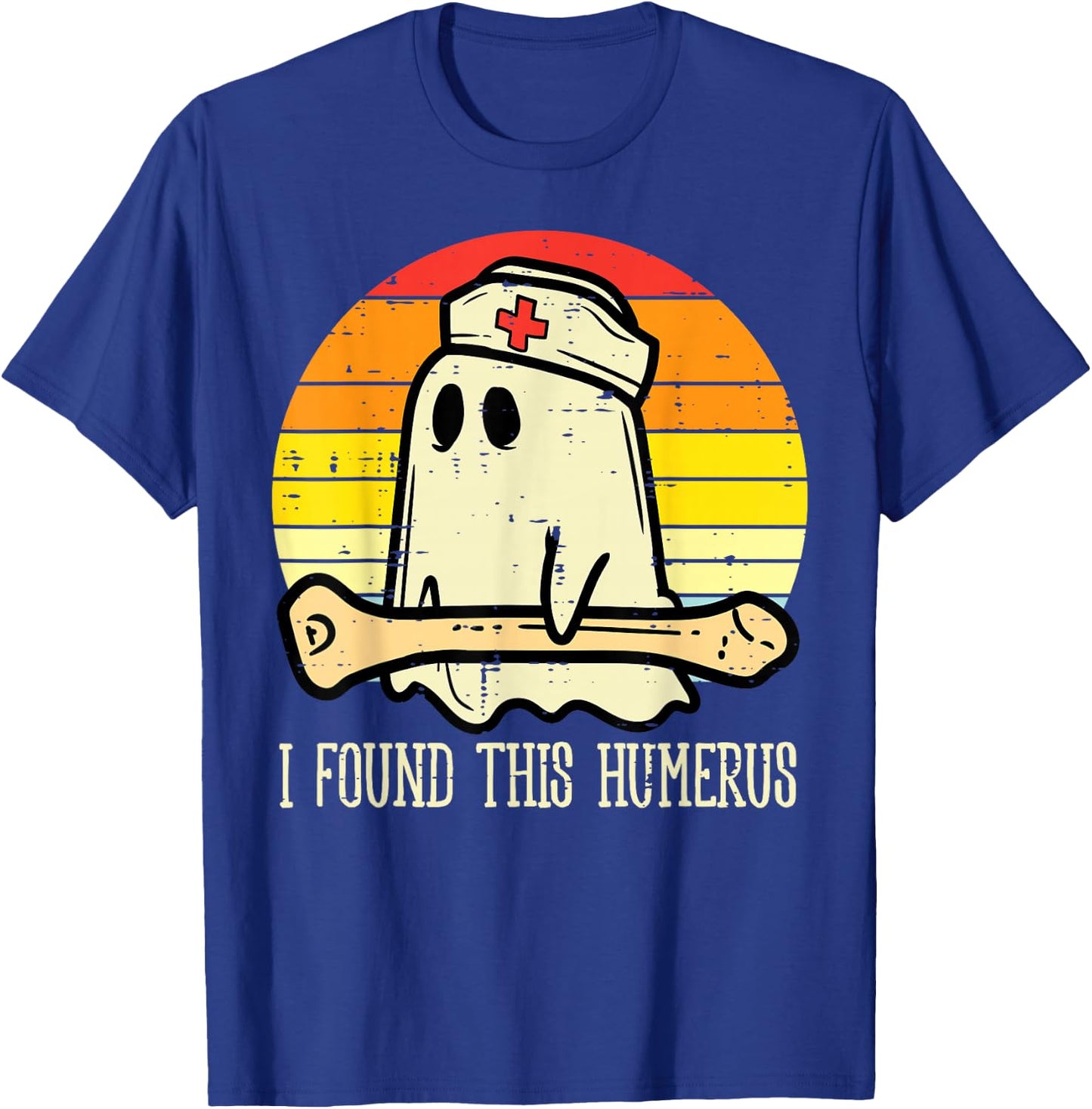 I Found This Humerus Funny Halloween Nurse Fall Scrub Women T-Shirt - T-Shirt | Royal