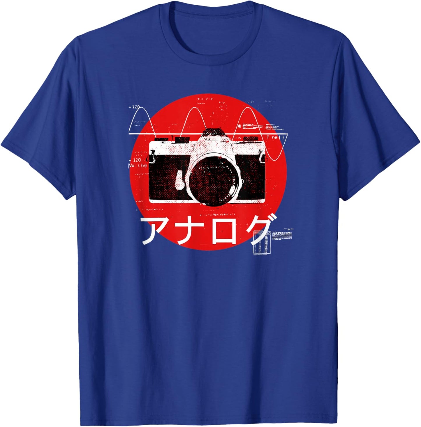 Retro 70s 80s or 90s Analog Camera Japanese style T-Shirt - T-Shirt | Royal