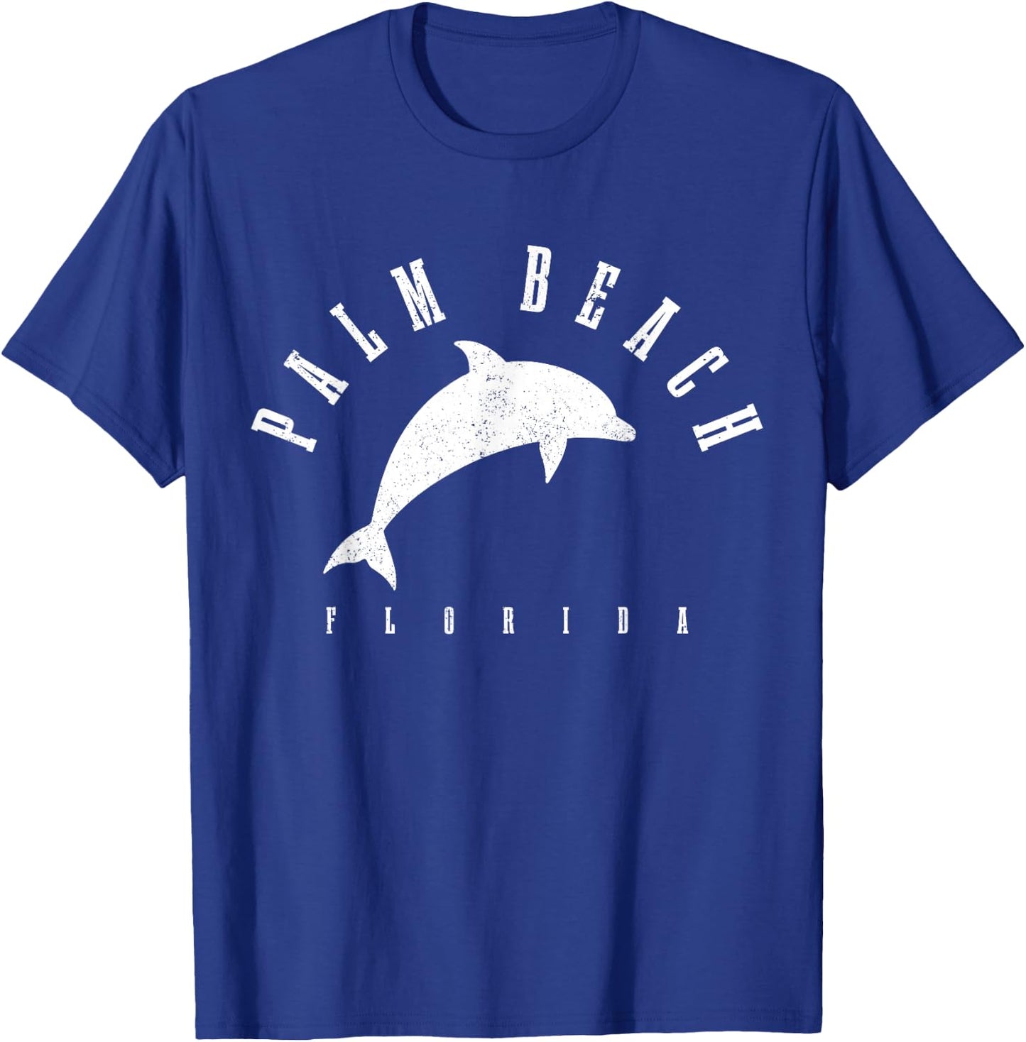 Palm Beach Florida FL Vintage Dolphin Vacation T-Shirt - T-Shirt | Royal