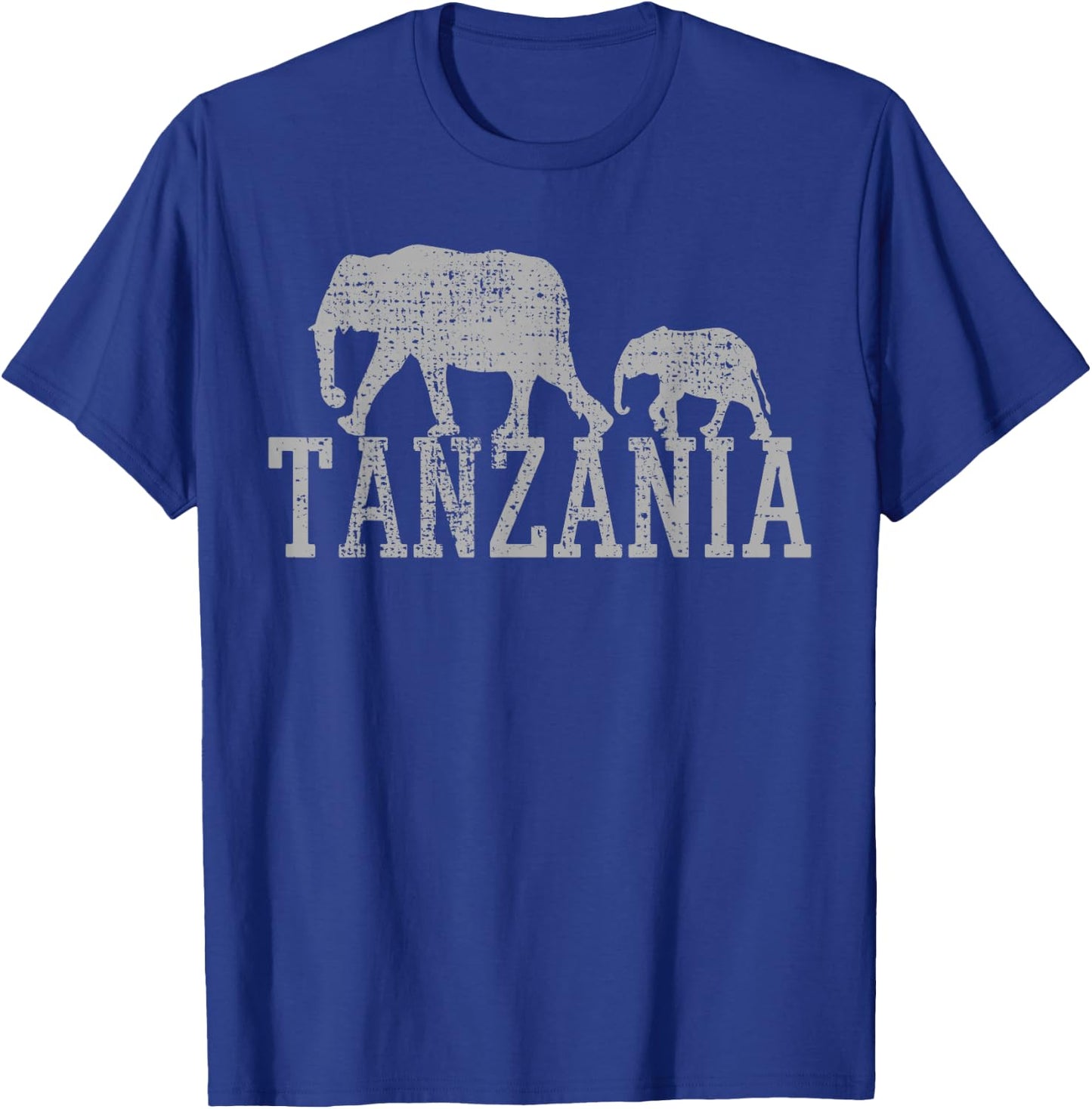 Elephant Family Baby Dad Africa Tanzania Vintage T-Shirt - T-Shirt | Royal