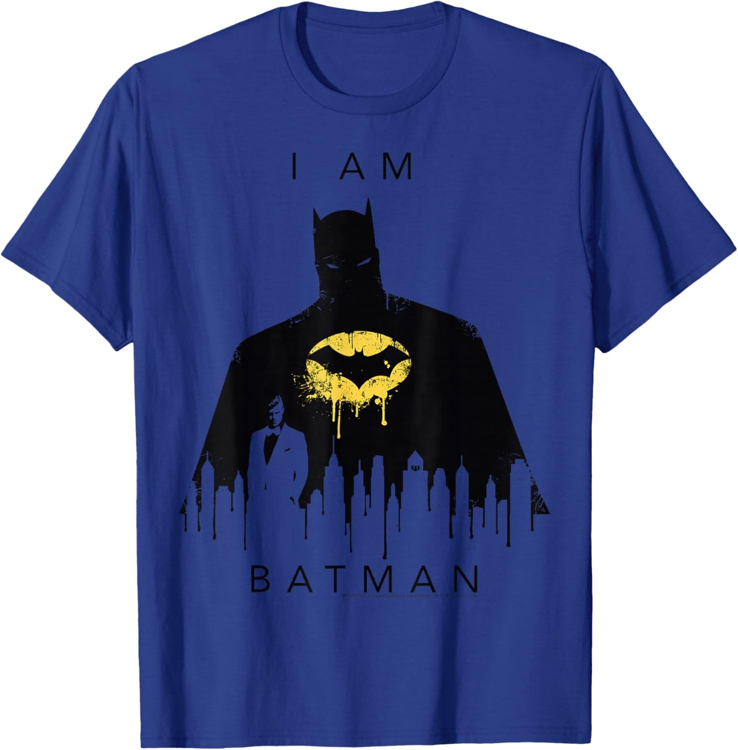 DC Comics I Am Batman Skyline Poster T-Shirt - T-Shirt | Royal