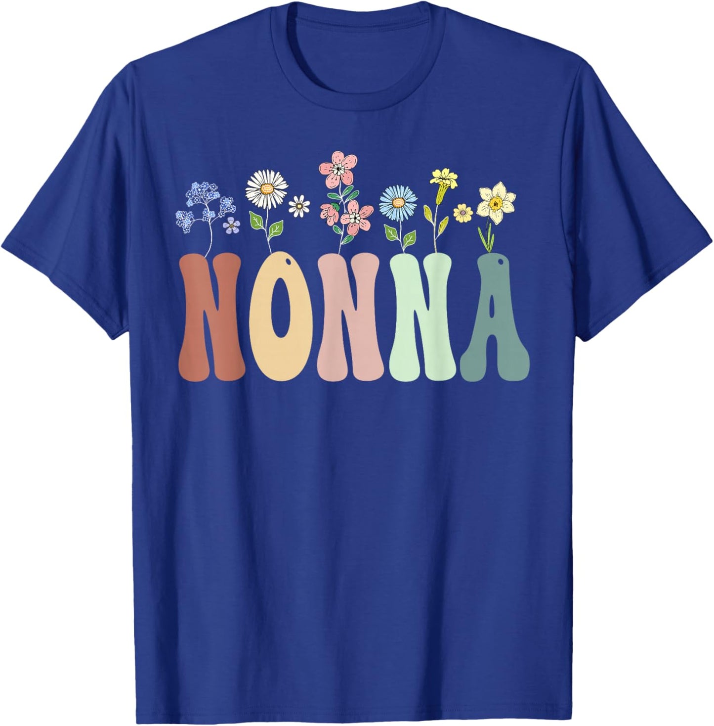 Nonna Gifts Women Wildflower Floral Design Nonna T-Shirt - T-Shirt | Royal