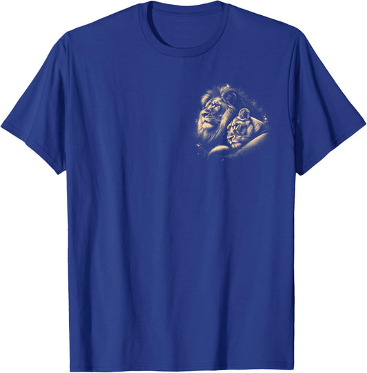 Lion and Lioness - Love, Loyalty and Partnership on Chest T-Shirt - T-Shirt | Royal