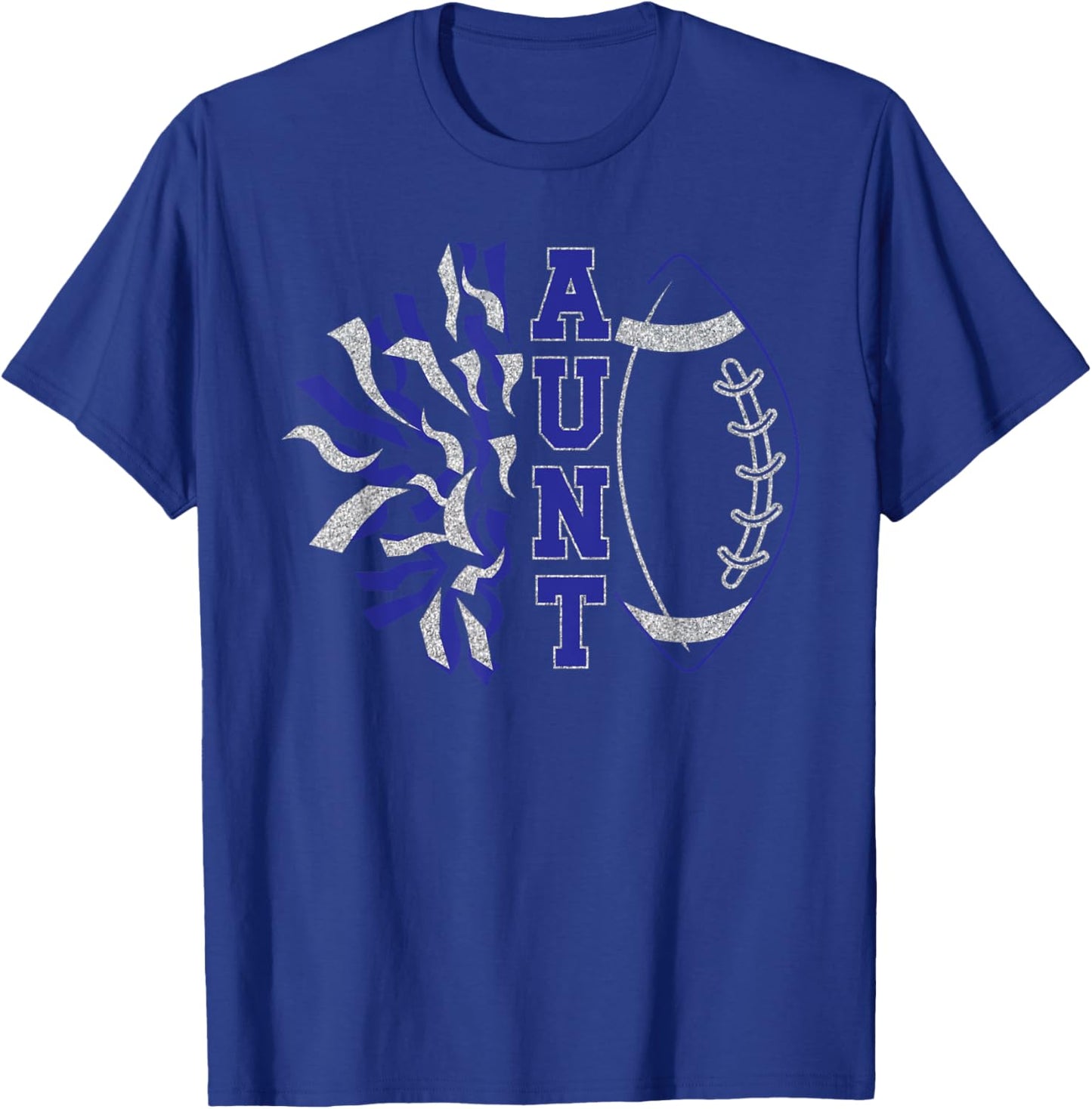 Aunt Of Football Player And Cheerleader Auntie T-Shirt - T-Shirt | Royal
