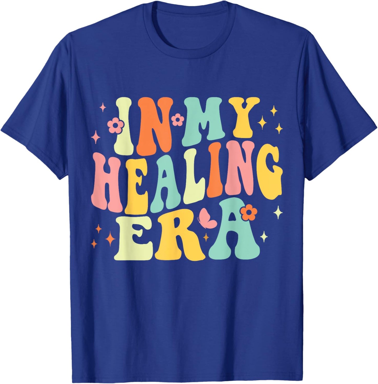 In My Healing Era Groovy Retro Mental Health Awareness Month T-Shirt - T-Shirt | Royal