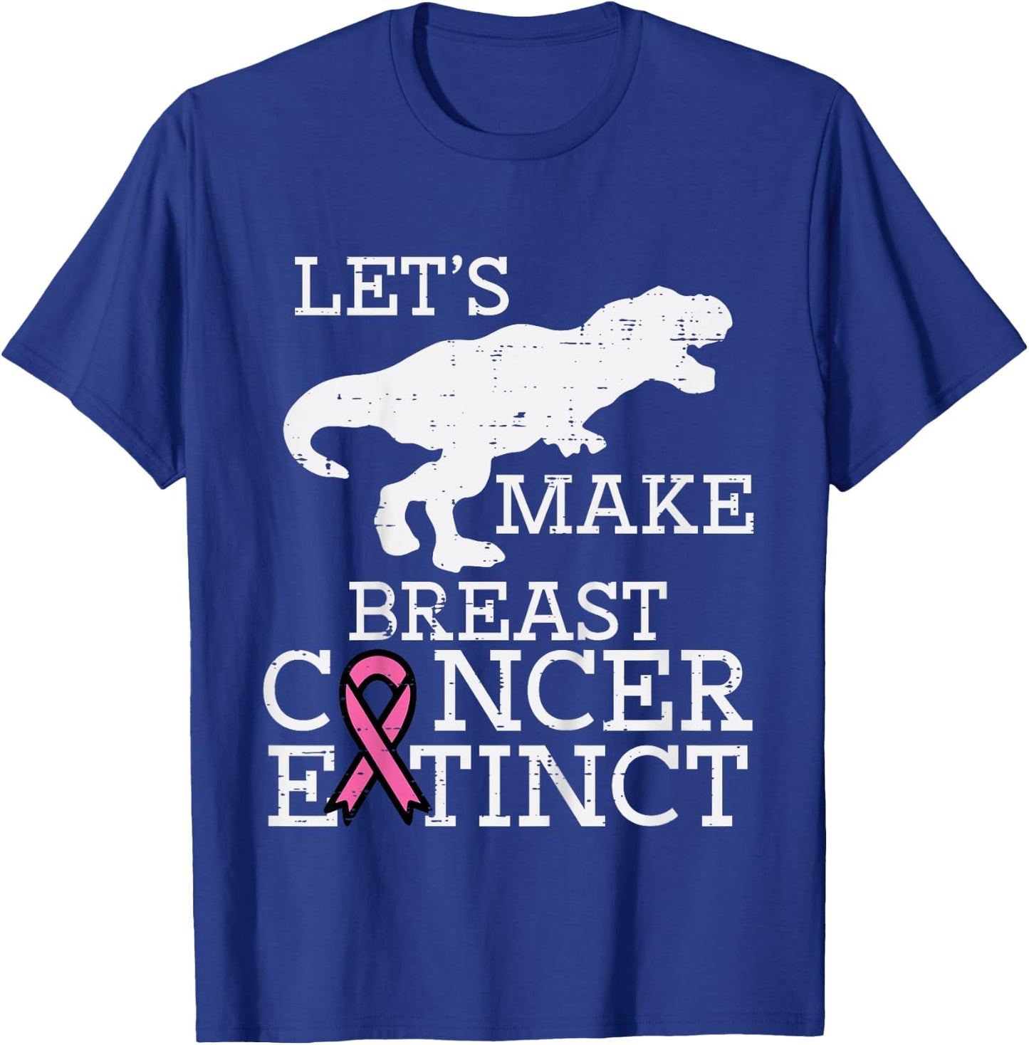 Kids Extinct Dino Trex Breast Cancer Awareness Kids Toddler Boys T-Shirt - T-Shirt | Royal