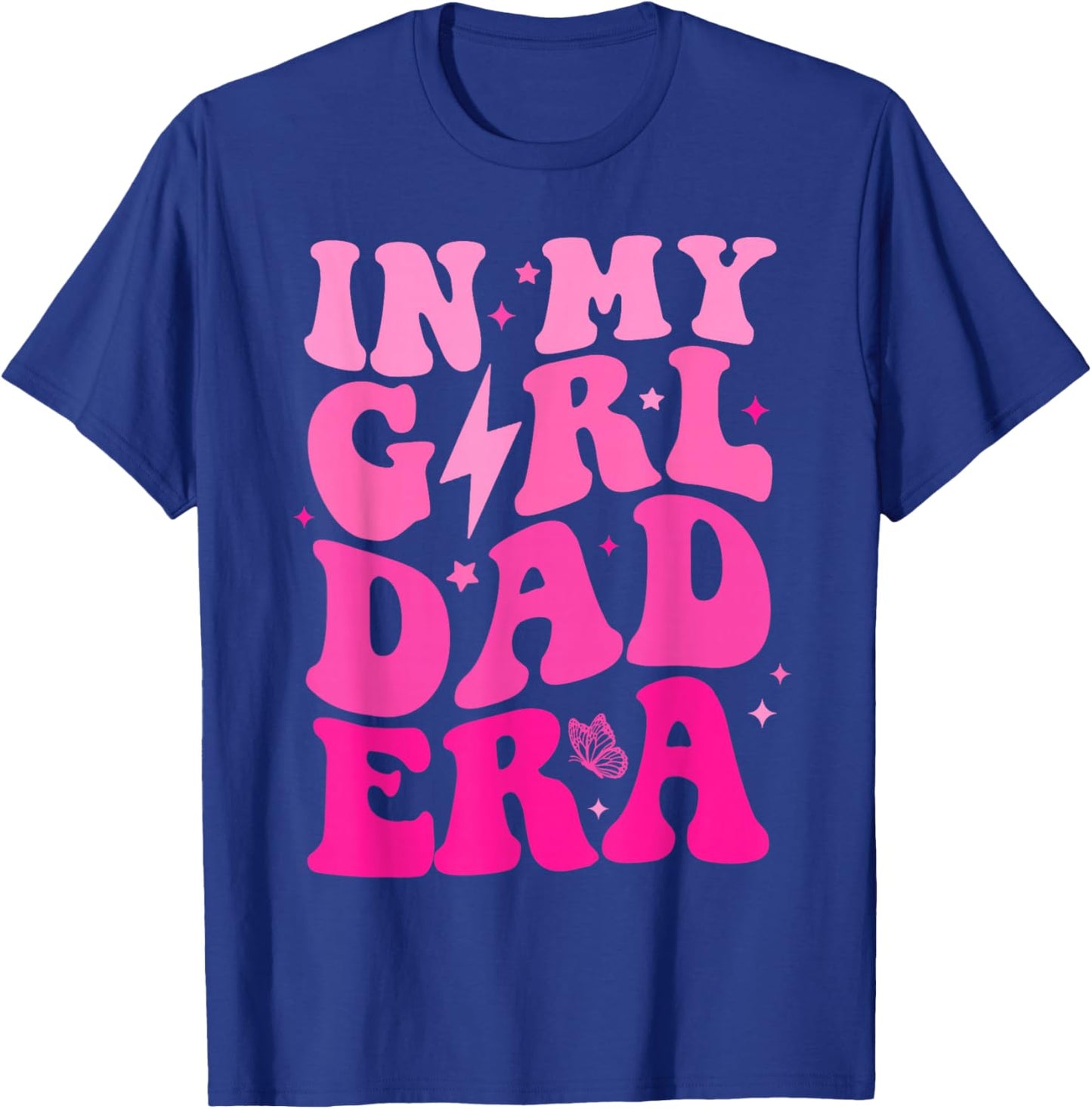 in My Dad Era Girl Groovy Retro Papa Fathers Day T-Shirt - T-Shirt | Royal