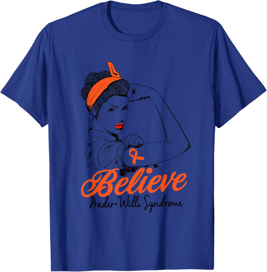 Prader-Willi Syndrome Orange Ribbon Unbreakable Superhero T-Shirt - T-Shirt | Royal