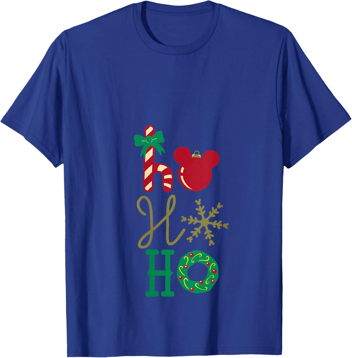 Disney Mickey Icon Ho Ho Ho Holiday V-Neck T-Shirt - T-Shirt | Royal