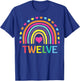 12 Years Old Rainbow 12th Birthday Gift Girls Boys Bday T-Shirt - T-Shirt | Royal