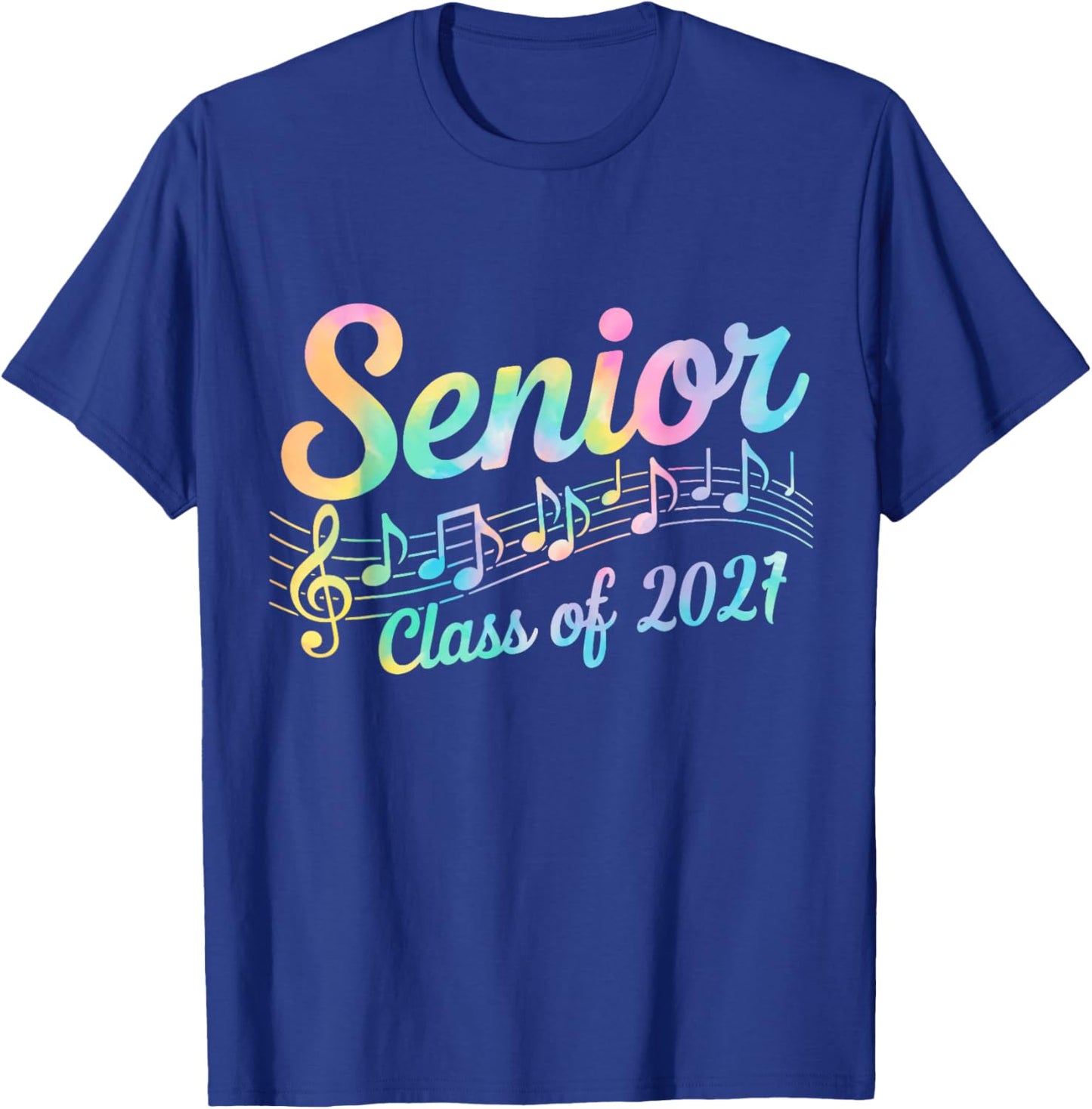 2027 Senior Choir Band Orchestra Class of 2027 Music Notes T-Shirt - T-Shirt | Royal