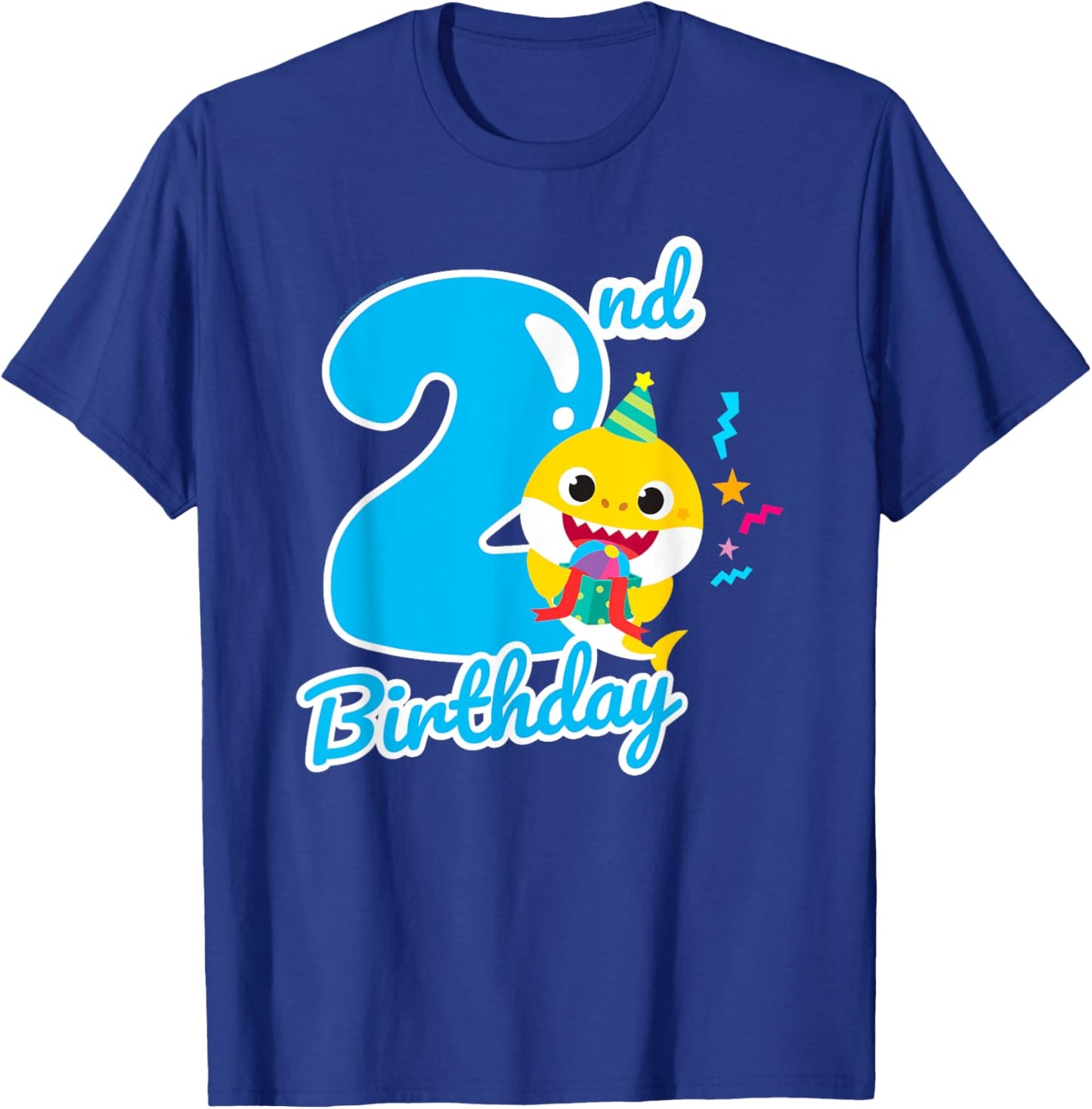 Baby Shark 2nd Birthday Blue 2 Years T-Shirt - T-Shirt | Royal