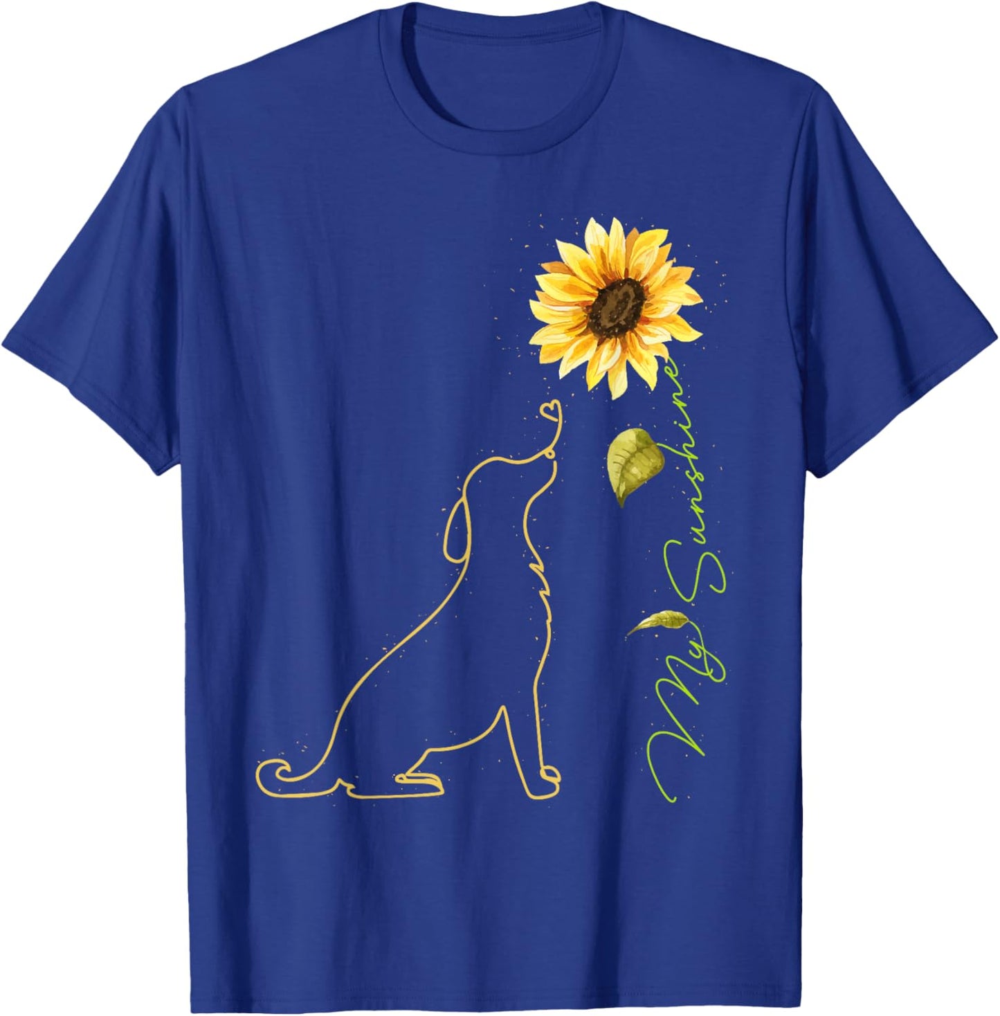 Dog Sunflower, Cute Dog Sunshine Dog Lover | Dog Owner T-Shirt - T-Shirt | Royal