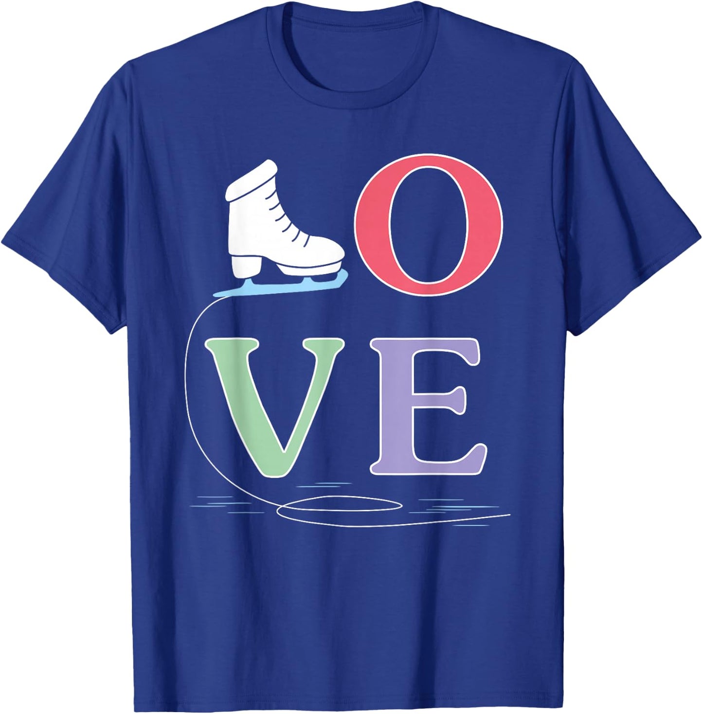 Super Cute Figure & Skating For Girls Women Who Ice Skate T-Shirt - T-Shirt | Royal
