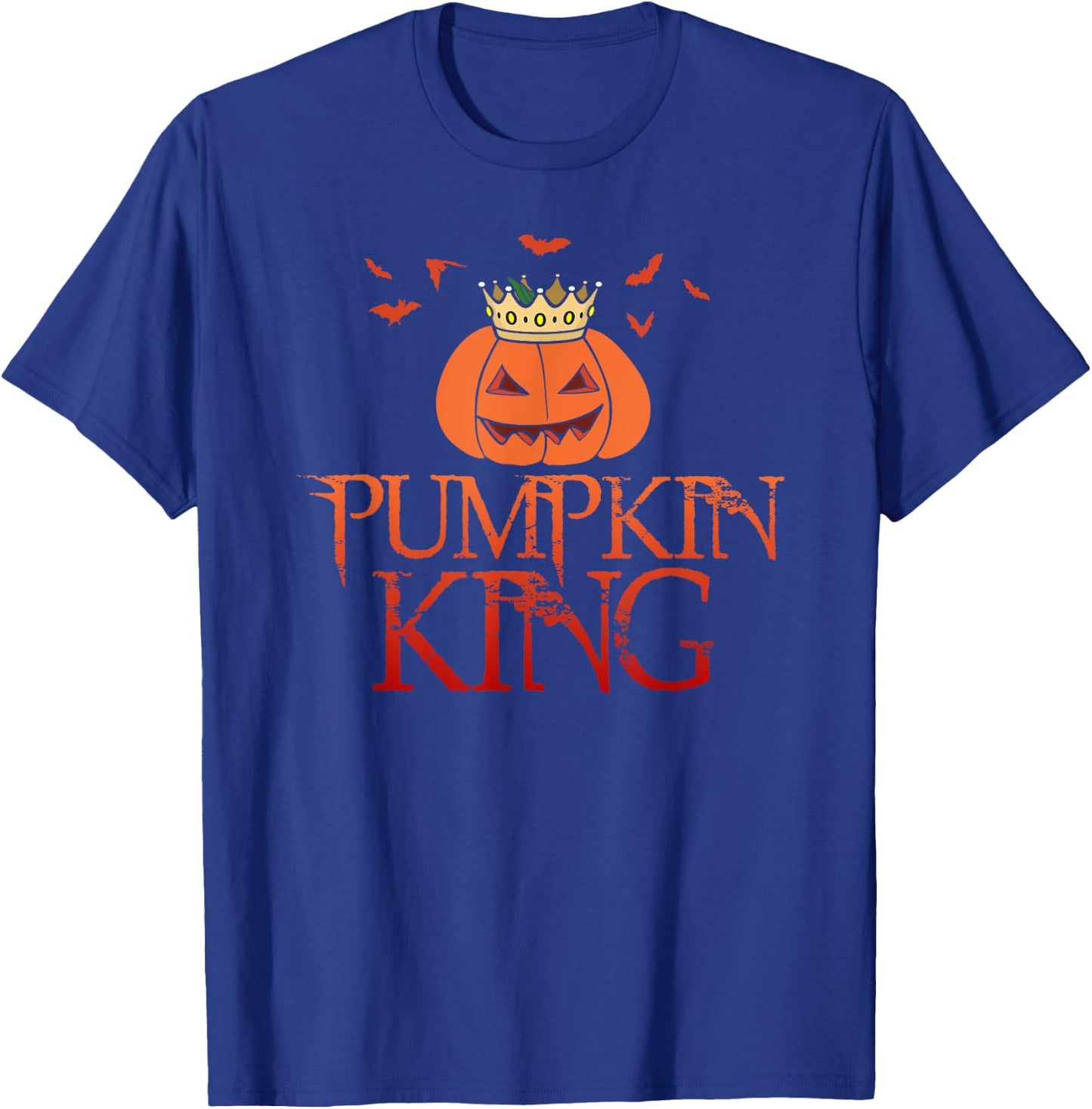 The Pumpkin King Crown Halloween Jack O Lantern scary face T-Shirt - T-Shirt | Royal