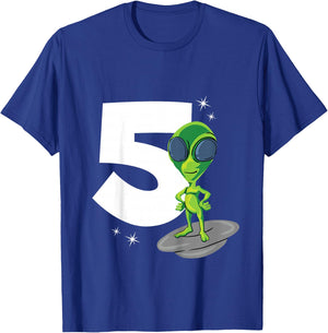 Alien 5 Year Old Boy 5th Birthday T-Shirt - T-Shirt | Royal