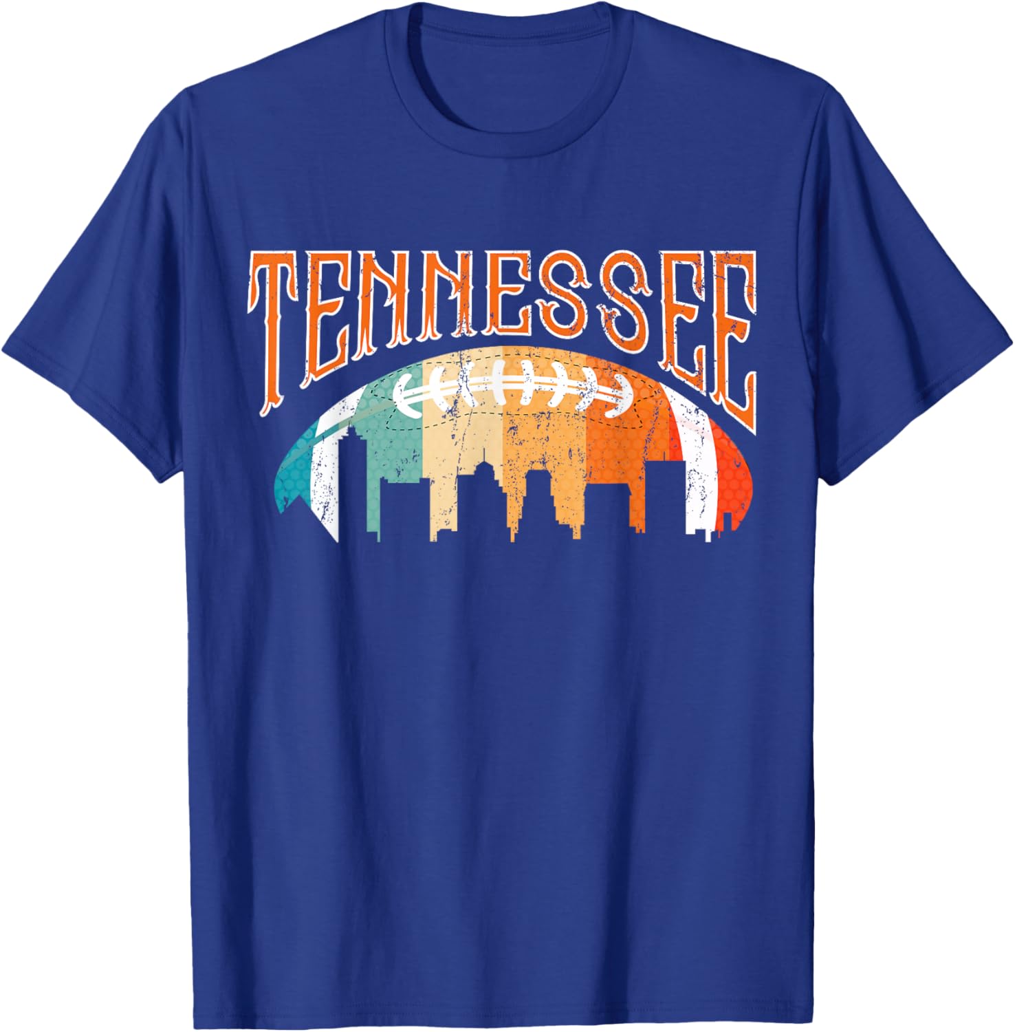 Retro Tennessee Football Fan Vintage City Skyline T-Shirt - T-Shirt | Royal