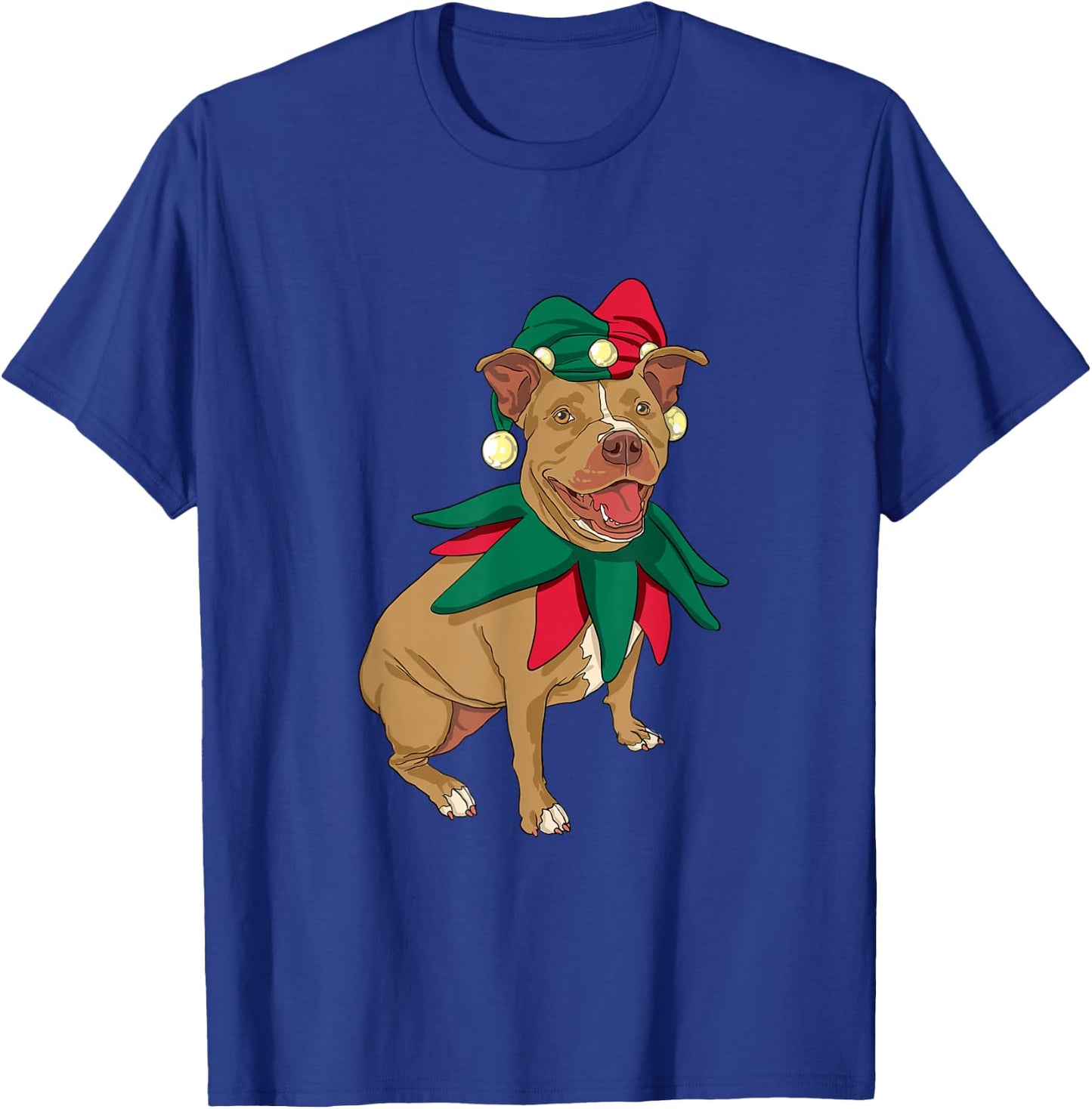 Pitt Bull Christmas Dog Santa Xmas T-Shirt - T-Shirt | Royal