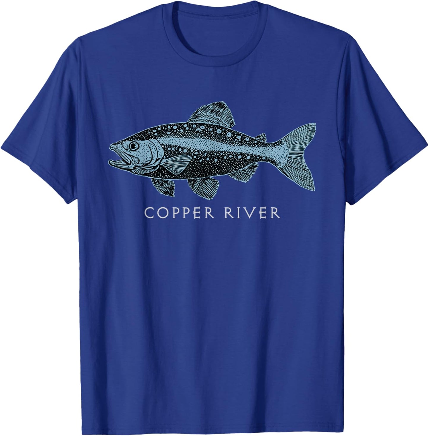 Copper River Salmon Alaska Fish Art Fishing Trip Design T-Shirt - T-Shirt | Royal