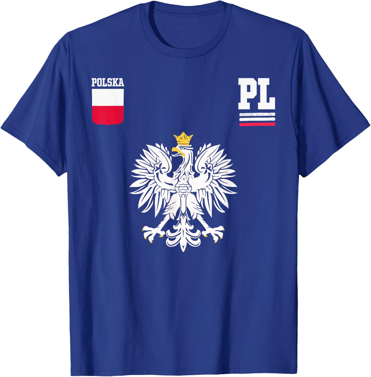 Poland Fan Polish Eagle Polska Flag T-Shirt - T-Shirt | Royal