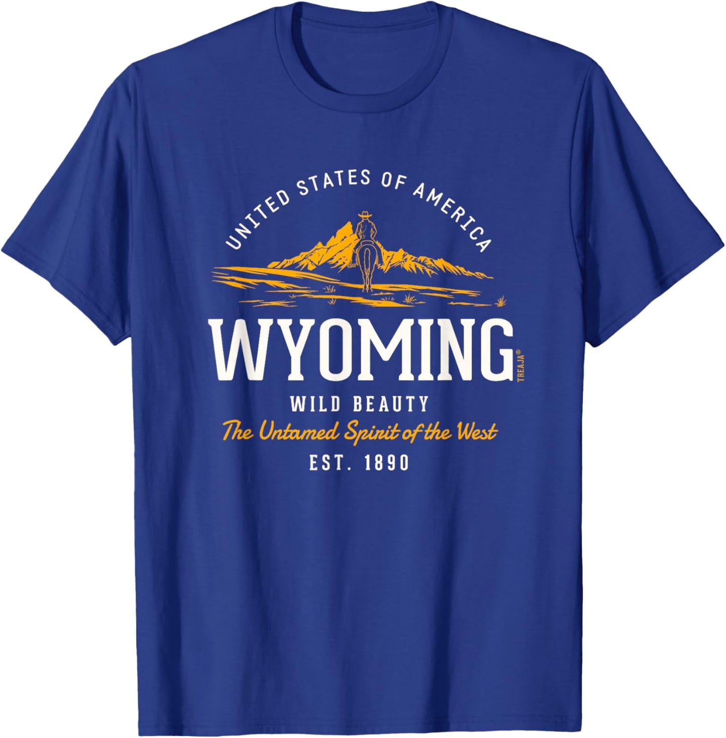Retro Styled State of Wyoming Vintage T-Shirt - T-Shirt | Royal