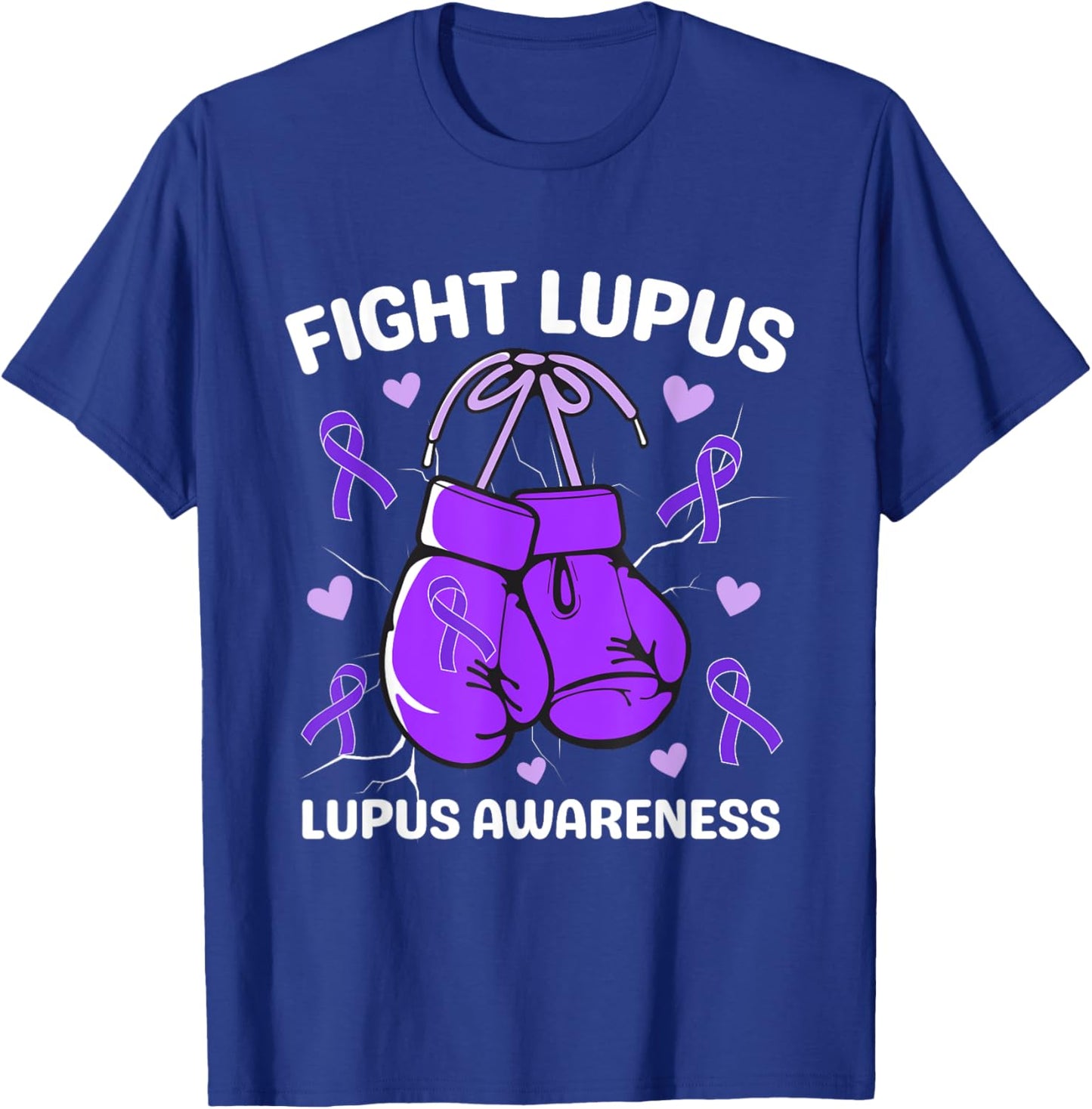 Fight Lupus Purple Awareness Ribbon Lupus Fighter Women Men T-Shirt - T-Shirt | Royal