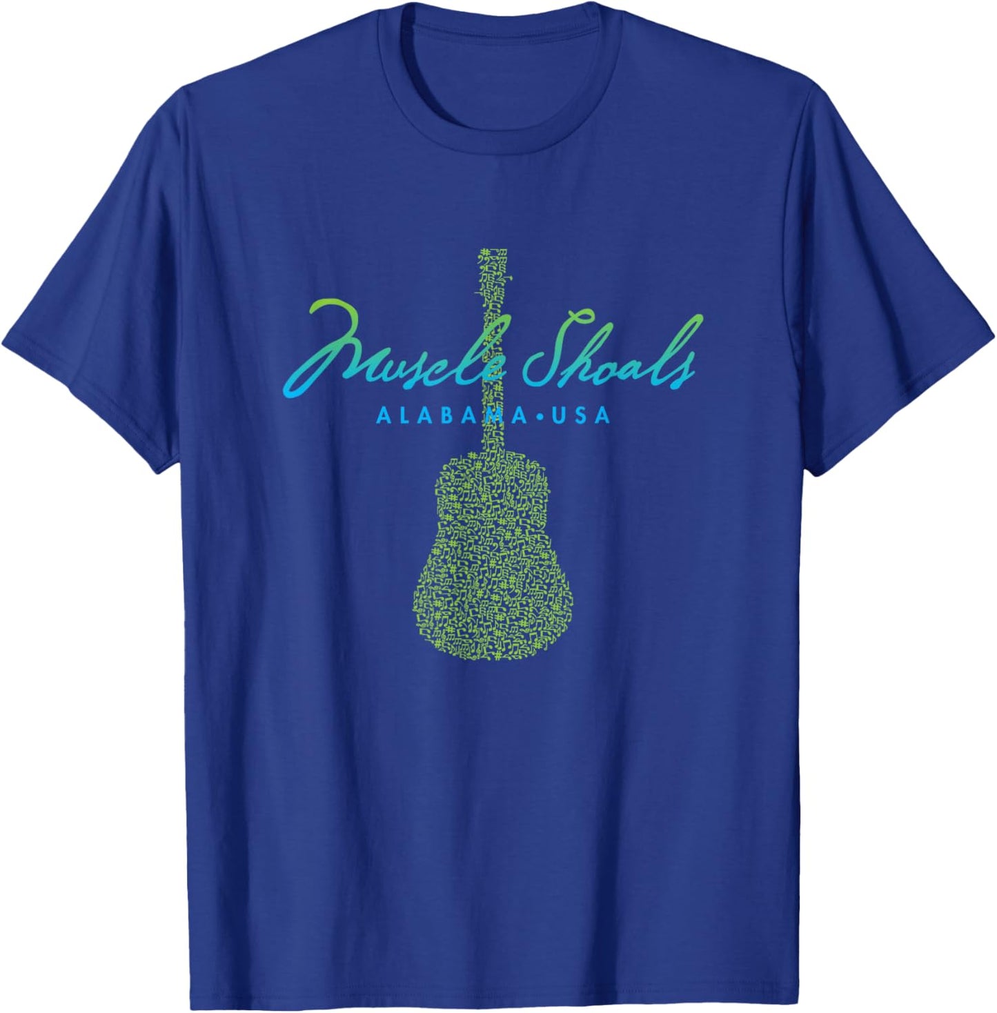Muscle Shoals Alabama Guitar Design T-Shirt - T-Shirt | Royal