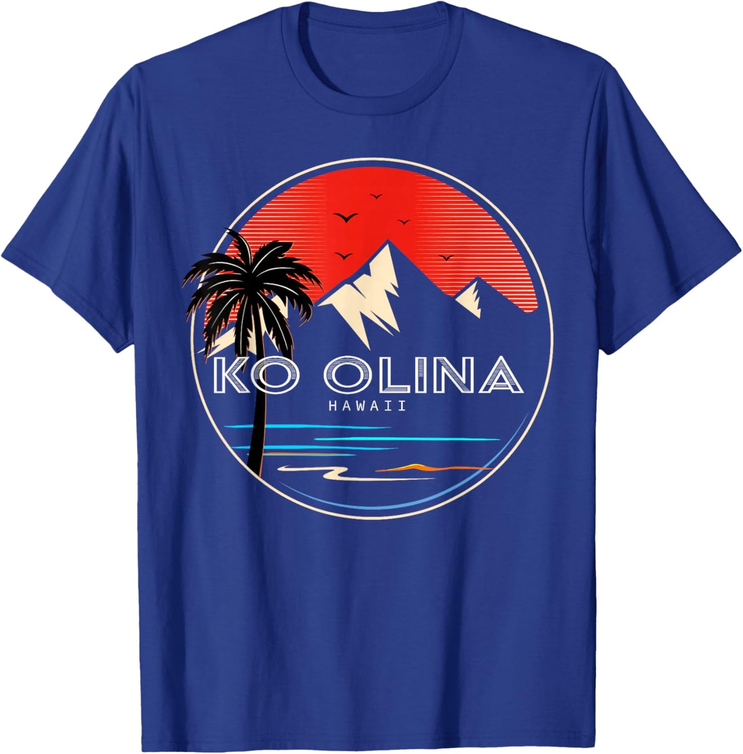 Retro Hawaii Ko Olina Wave Surfing T-Shirt - T-Shirt | Royal