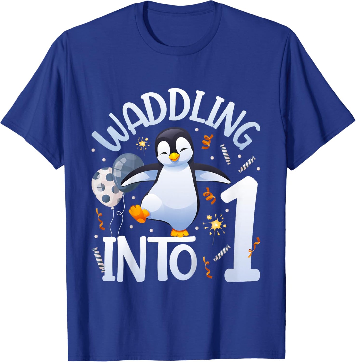 1st Penguin Birthday Party One Year Old Penguins T-Shirt - T-Shirt | Royal