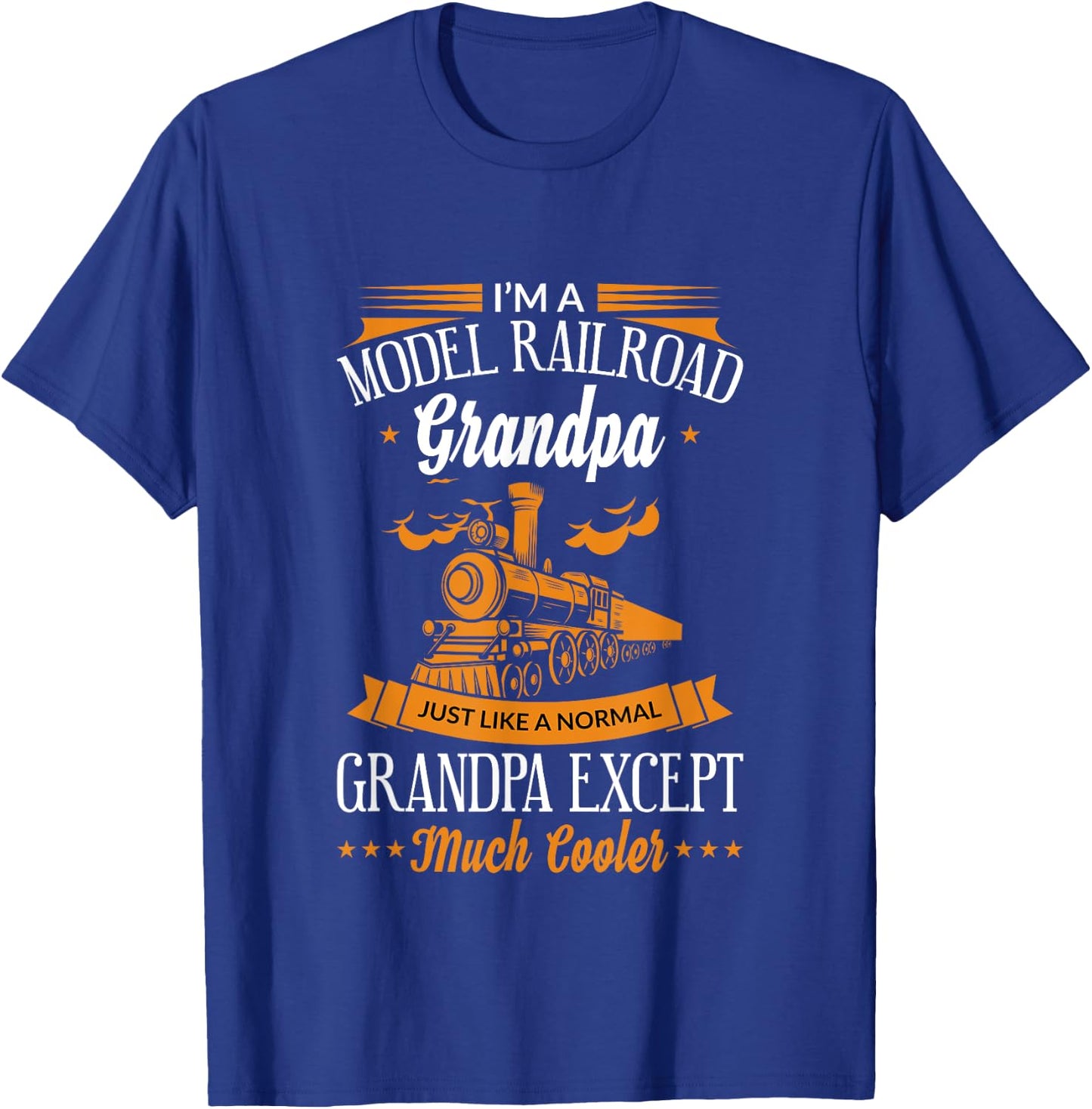 Funny Model Railroad Train Cool Grandpa Grandparent Gift T-Shirt - T-Shirt | Royal