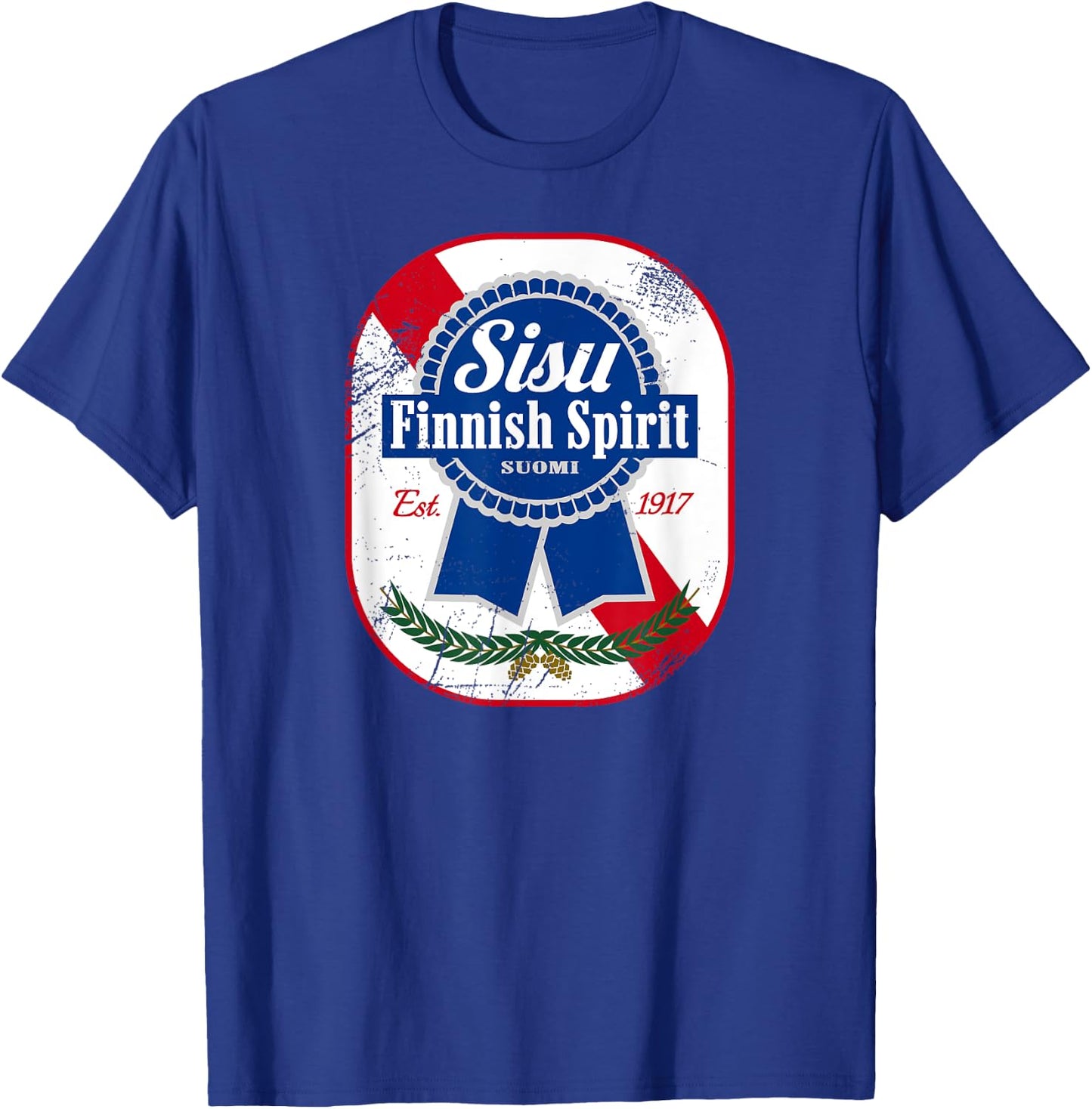 Sisu Finnish Finland Suomi Vintage Classic Retro Beer Label T-Shirt - T-Shirt | Royal