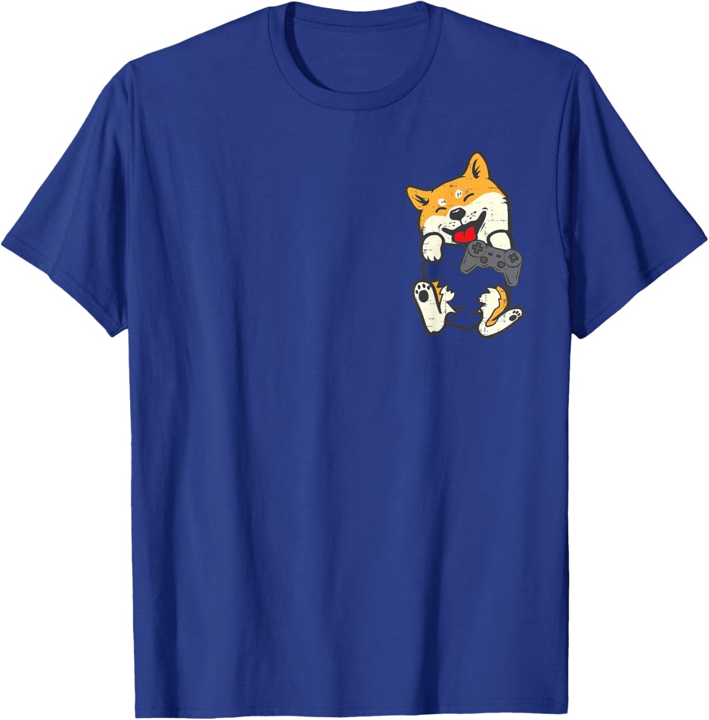 Shiba Inu Dog Gamer Pocket Kawaii Boys Kids Toddler Men Teen T-Shirt - T-Shirt | Royal