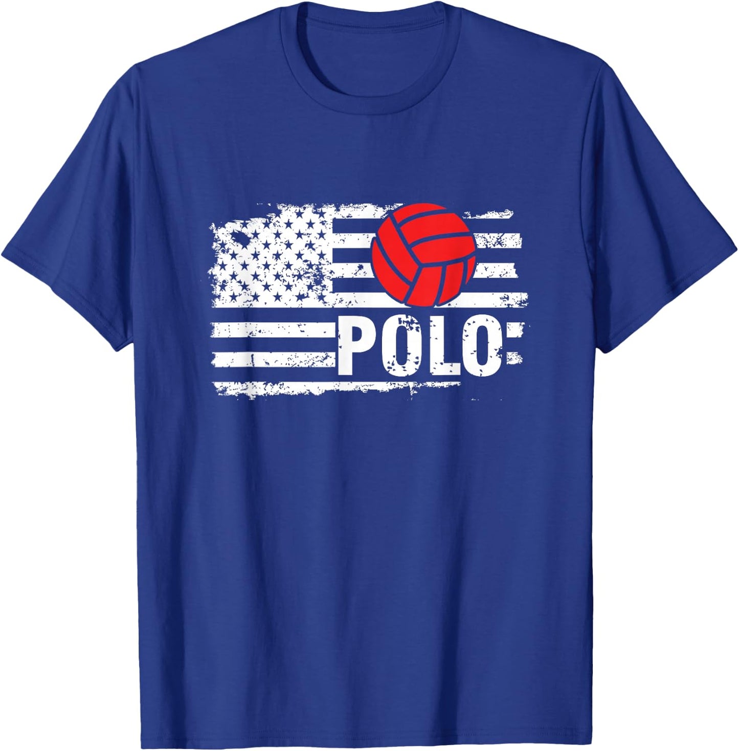 US Flag American Water Polo Swimming Pool Sports T-Shirt - T-Shirt | Royal